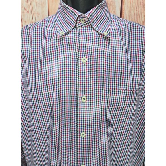 Peter Millar Mens Multicolor Check Dress Shirt Large - Picture 3 of 6